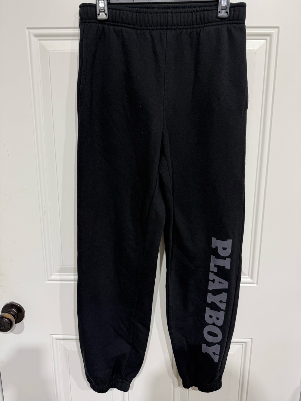 Playboy Kids' Black Logo Sweatpants. Size small